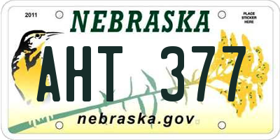 NE license plate AHT377
