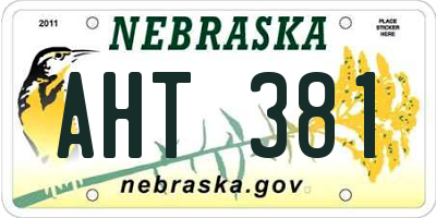 NE license plate AHT381