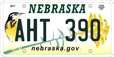 NE license plate AHT390