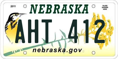 NE license plate AHT412