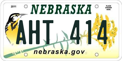 NE license plate AHT414