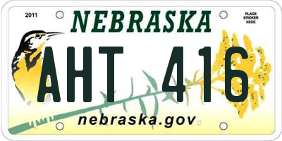 NE license plate AHT416