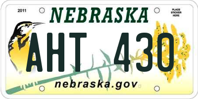 NE license plate AHT430