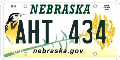 NE license plate AHT434