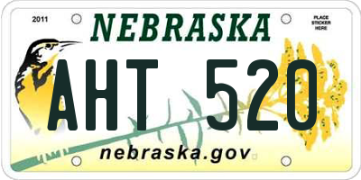 NE license plate AHT520