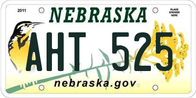 NE license plate AHT525
