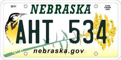 NE license plate AHT534