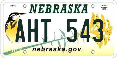 NE license plate AHT543