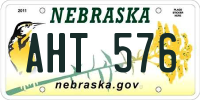 NE license plate AHT576