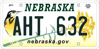 NE license plate AHT632