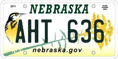 NE license plate AHT636