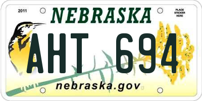 NE license plate AHT694