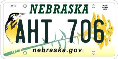 NE license plate AHT706