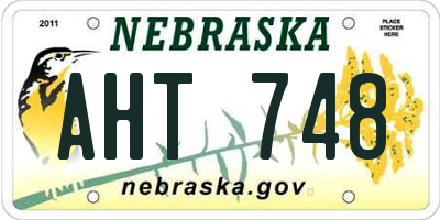 NE license plate AHT748
