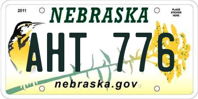 NE license plate AHT776