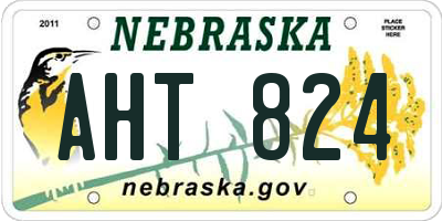 NE license plate AHT824