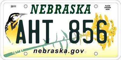 NE license plate AHT856