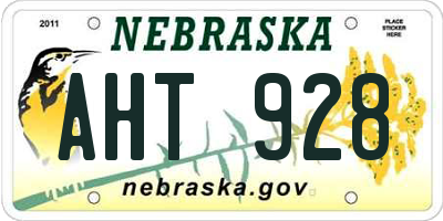 NE license plate AHT928