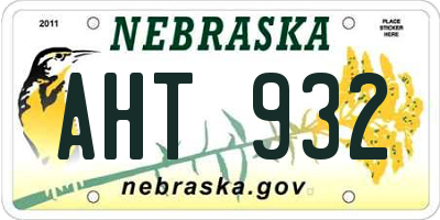 NE license plate AHT932