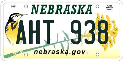 NE license plate AHT938
