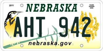 NE license plate AHT942