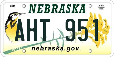 NE license plate AHT951