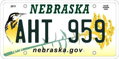NE license plate AHT959