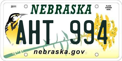 NE license plate AHT994