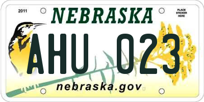 NE license plate AHU023