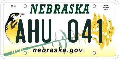 NE license plate AHU041