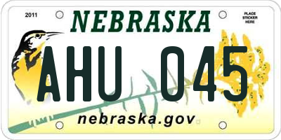 NE license plate AHU045