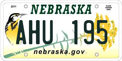 NE license plate AHU195