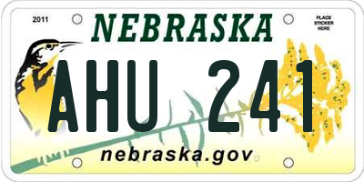 NE license plate AHU241