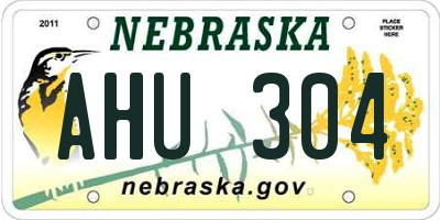 NE license plate AHU304