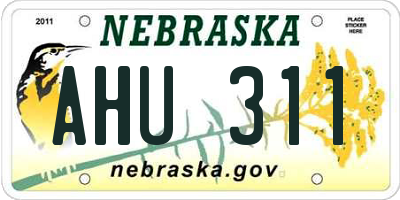 NE license plate AHU311