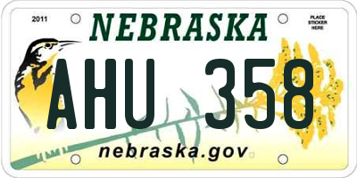 NE license plate AHU358