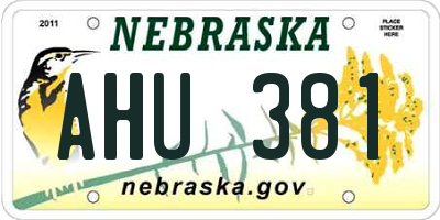 NE license plate AHU381