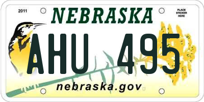 NE license plate AHU495