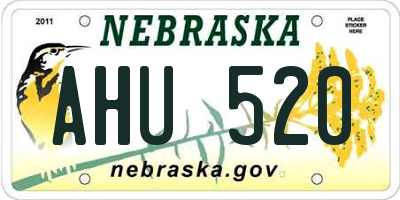 NE license plate AHU520