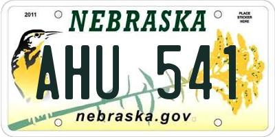 NE license plate AHU541