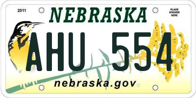 NE license plate AHU554