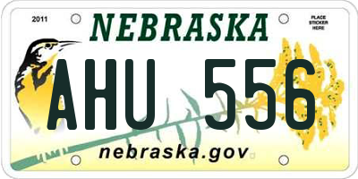 NE license plate AHU556