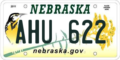 NE license plate AHU622
