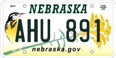 NE license plate AHU891