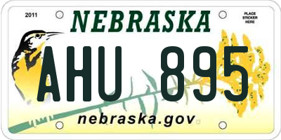 NE license plate AHU895