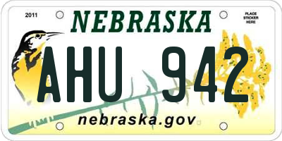 NE license plate AHU942