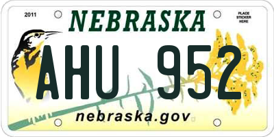 NE license plate AHU952