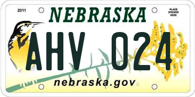 NE license plate AHV024