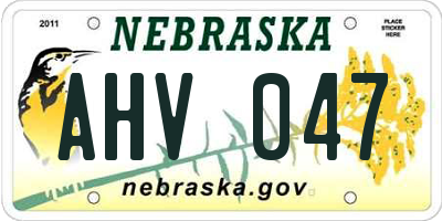 NE license plate AHV047