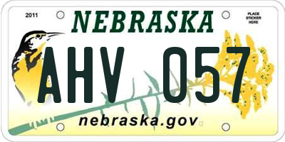 NE license plate AHV057